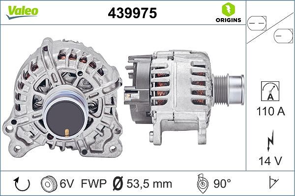 Valeo Generator [Hersteller-Nr. 439975] für Skoda, Seat, VW, Audi