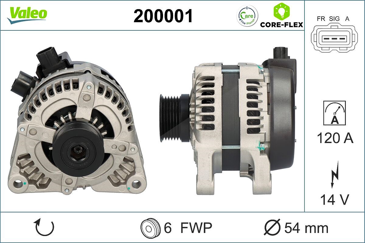 Valeo Generator [Hersteller-Nr. 200001] für Ford, Volvo, Mazda