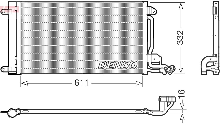 Denso Kondensator mit Trockner [Hersteller-Nr. DCN02034] für Audi, Skoda, Seat, VW