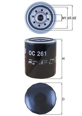 Mahle Ölfilter [Hersteller-Nr. OC261] für Glas, Gaz, Rover, Morgan, Tvr, Land Rover, Mercedes-Benz