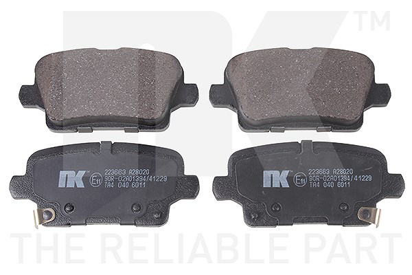Nk Bremsbeläge hinten (Satz) [Hersteller-Nr. 223663] für Vauxhall, Opel