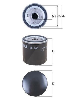 Mahle Ölfilter [Hersteller-Nr. OC243] für Citroën, Fiat, Talbot, Peugeot, Alfa Romeo, Lancia