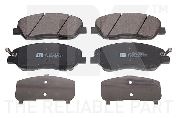 Nk Bremsbelagsatz, Scheibenbremse [Hersteller-Nr. 223427] für Kia, Hyundai, Ssangyong