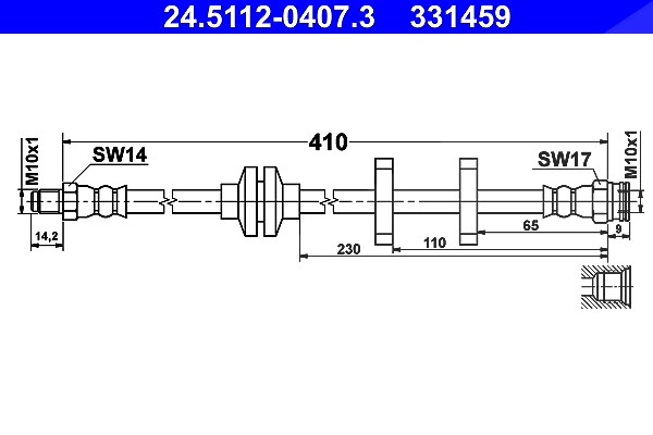 Ate Bremsschlauch [Hersteller-Nr. 24.5112-0407.3] für Chrysler, Lancia, Fiat