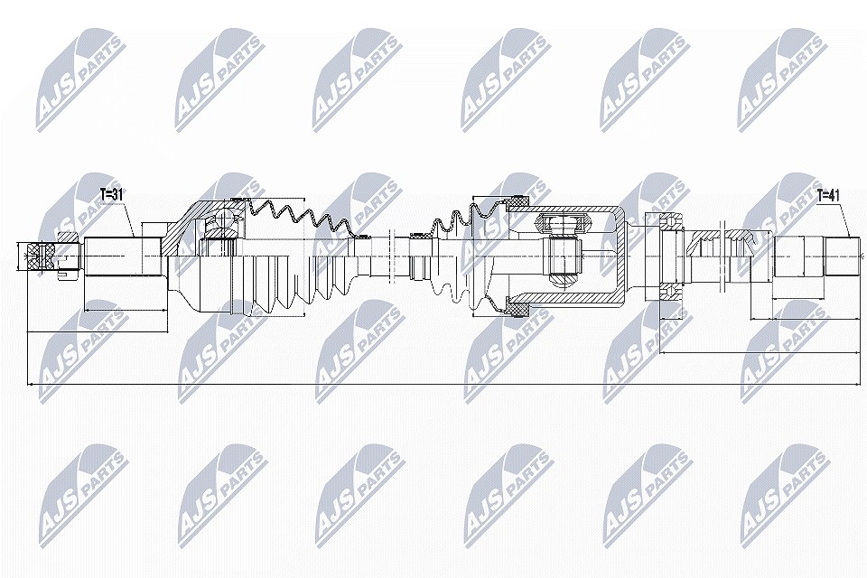 Nty Antriebswelle [Hersteller-Nr. NPW-FR-074] für Ford