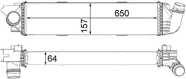 Mahle Ladeluftkühler [Hersteller-Nr. CI31000P] für Opel, Fiat, Renault, Vauxhall