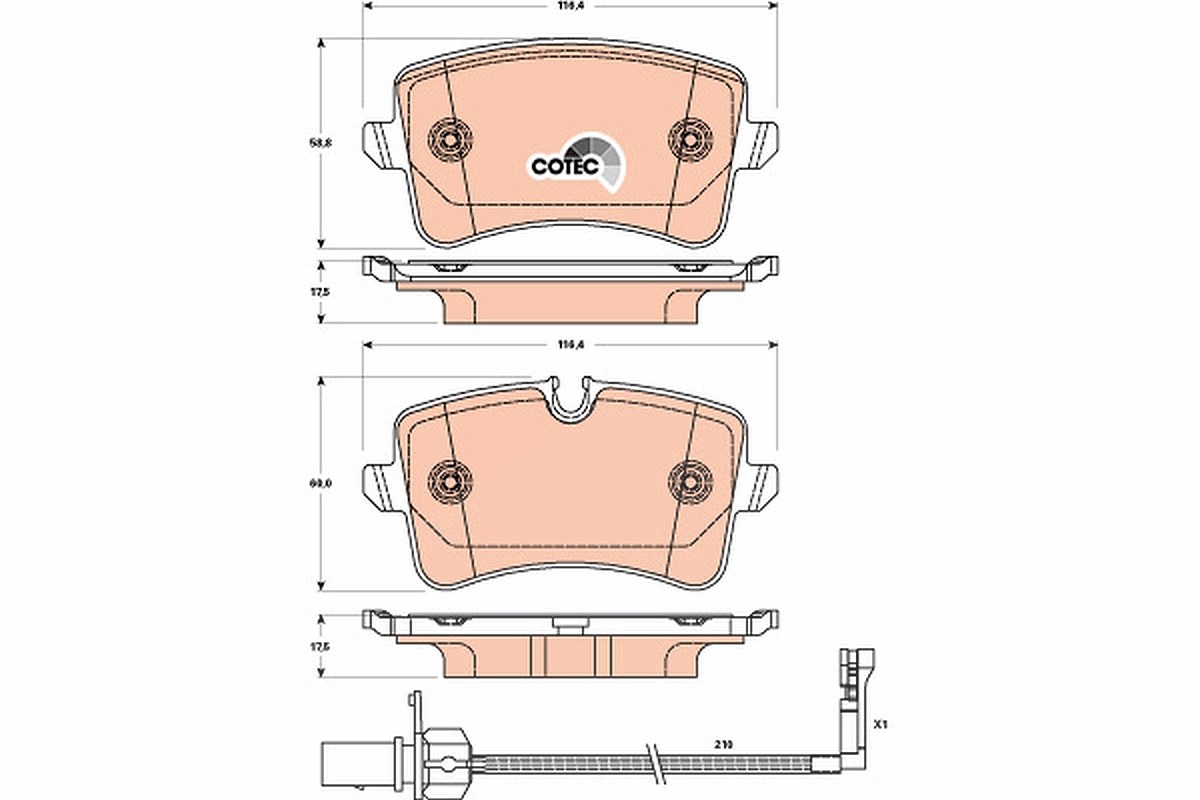 Trw Bremsbeläge hinten (Satz) [Hersteller-Nr. GDB1902] für Audi, Porsche