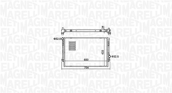 Magneti Marelli Kühler, Motorkühlung [Hersteller-Nr. 350213156200] für Skoda, Cupra, Seat, VW, Audi