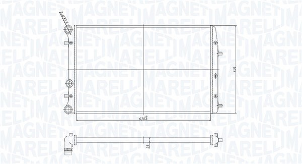 Magneti Marelli Kühler, Motorkühlung [Hersteller-Nr. 350213841000] für Seat, VW, Skoda