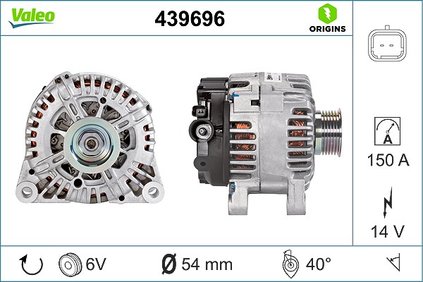 Valeo Generator [Hersteller-Nr. 439696] für Suzuki, Citroën, Fiat, Lancia, Toyota, Peugeot