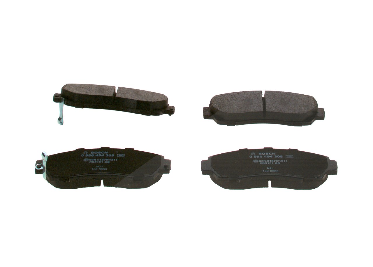 Bosch Bremsbelagsatz Vorderachse [Hersteller-Nr. 0986494308] für Honda, Subaru