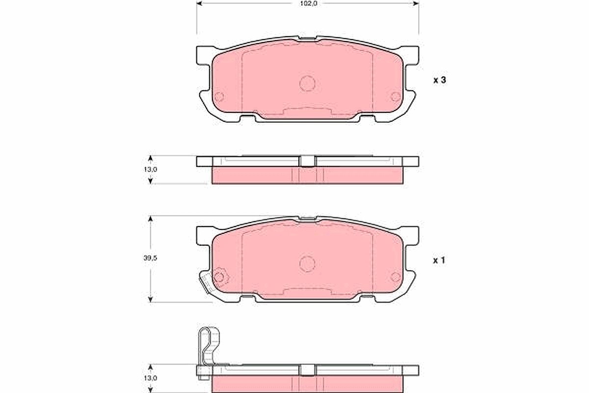 Trw Bremsbelagsatz, Scheibenbremse [Hersteller-Nr. GDB3303] für Mazda