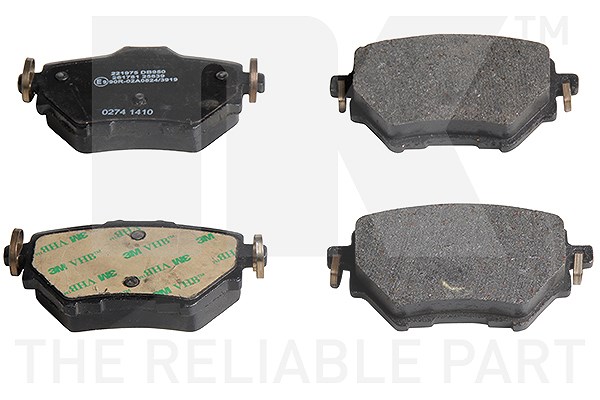 Nk Bremsbeläge hinten (Satz) [Hersteller-Nr. 221975] für Vauxhall, Peugeot, Ds, Citroën, Toyota, Opel