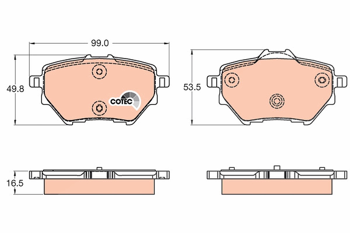 Trw Bremsbeläge hinten (Satz) [Hersteller-Nr. GDB2036] für Ds, Vauxhall, Peugeot, Toyota, Opel, Citroën