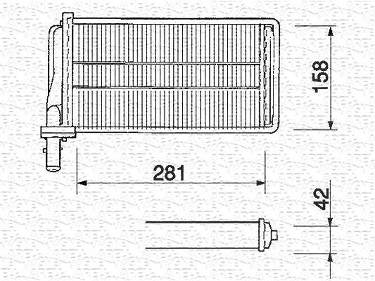 Magneti Marelli Wärmetauscher, Innenraumheizung [Hersteller-Nr. 350218061000] für Fiat, Lancia, Alfa Romeo