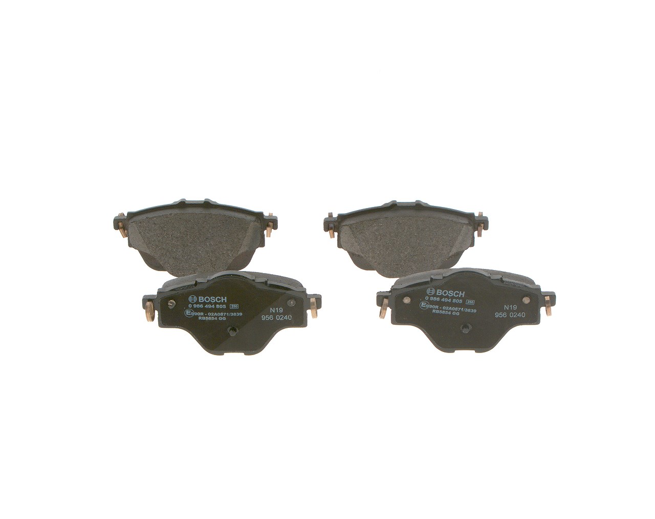 Bosch Bremsbeläge hinten (Satz) [Hersteller-Nr. 0986494805] für Opel, Peugeot, Ds, Citroën, Vauxhall