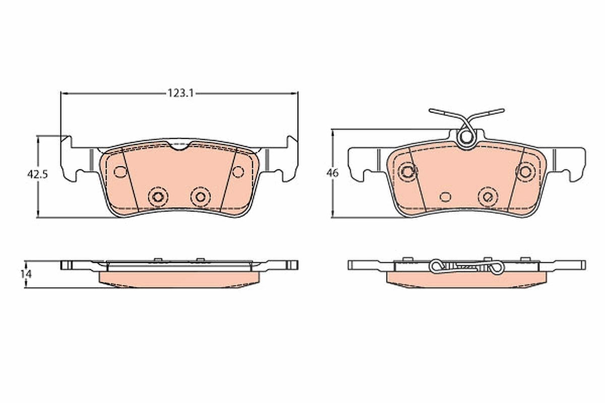 Trw Bremsbeläge hinten (Satz) [Hersteller-Nr. GDB2194] für Ford