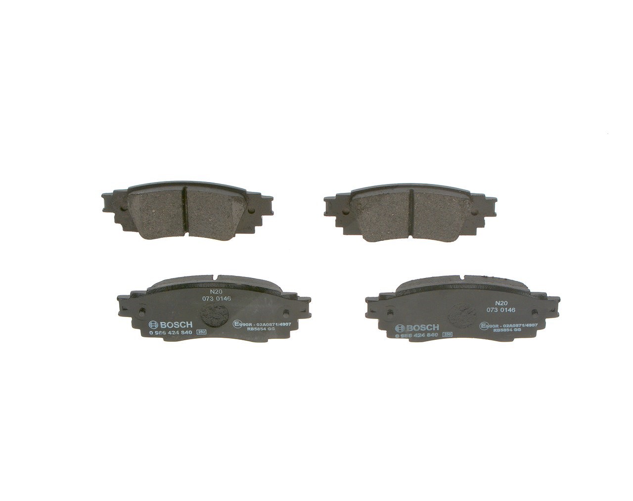 Bosch Bremsbeläge hinten (Satz) [Hersteller-Nr. 0986424840] für Toyota, Lexus