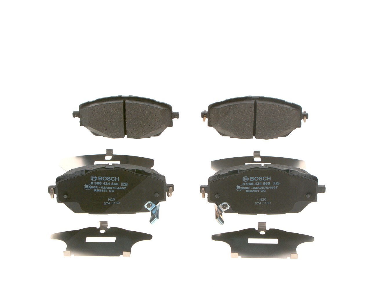 Bosch Bremsbeläge vorne (Satz) [Hersteller-Nr. 0986424865] für Toyota