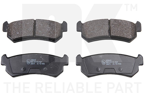 Nk Bremsbeläge hinten (Satz) [Hersteller-Nr. 225009] für Chevrolet, Daewoo