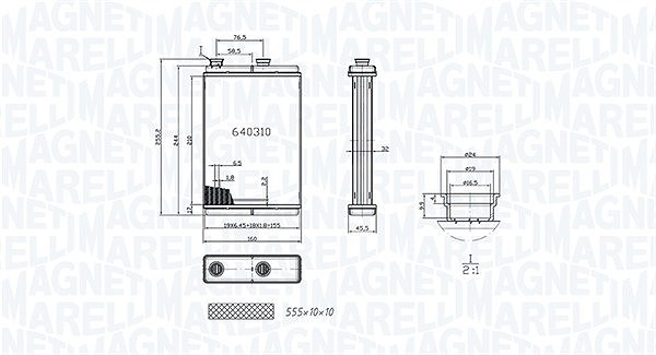 Magneti Marelli Wärmetauscher, Innenraumheizung [Hersteller-Nr. 350218065000] für Lancia, Fiat