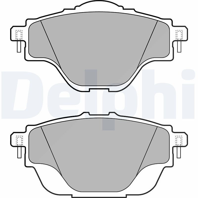 Delphi Bremsbeläge hinten (Satz) [Hersteller-Nr. LP2509] für Peugeot, Ds, Citroën, Vauxhall, Opel, Peugeot (df-psa)