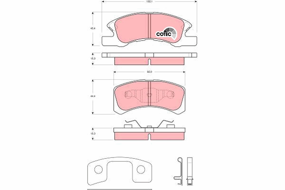 Trw Bremsbeläge vorne (Satz) [Hersteller-Nr. GDB3358] für Daihatsu, Mitsubishi