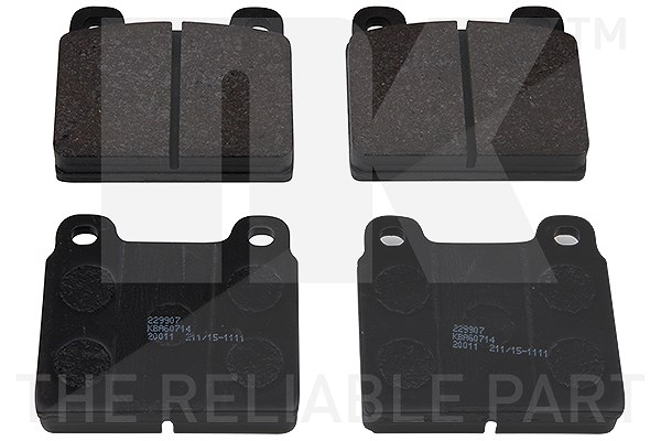 Nk Bremsbelagsatz Vorderachse [Hersteller-Nr. 229907] für Mercedes-Benz, Ferrari, Bedford, Opel, Alfa Romeo, Porsche, Ford, BMW, Vauxhall, VW