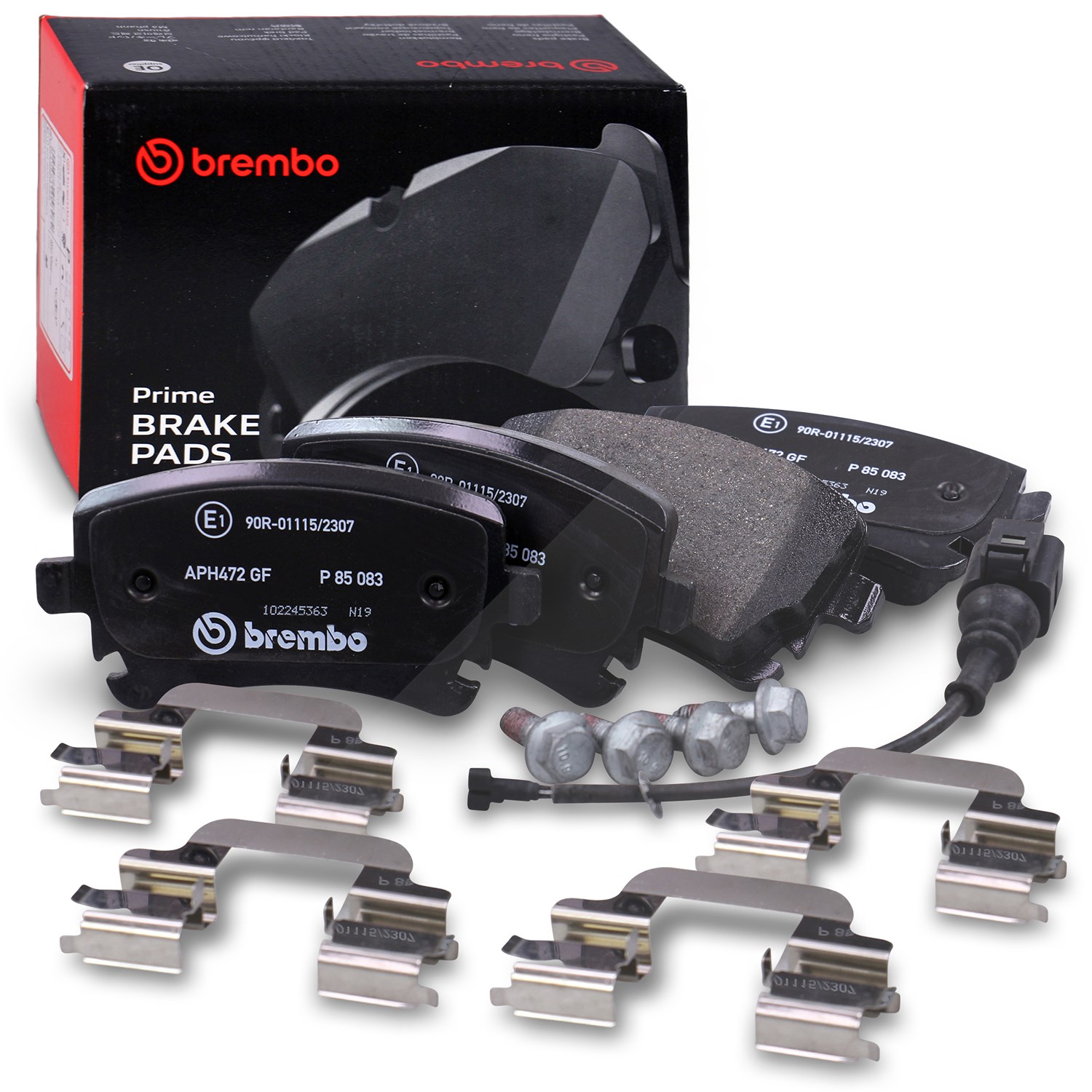 Brembo Bremsbelagsatz mit Warnkontakt hinten [Hersteller-Nr. P85083] für VW
