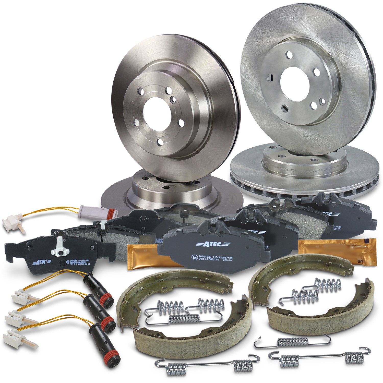 Bestprice Bremsscheiben + Bremsbeläge Vorne + Hinten [Hersteller-Nr. 10603874] für Mercedes-Benz