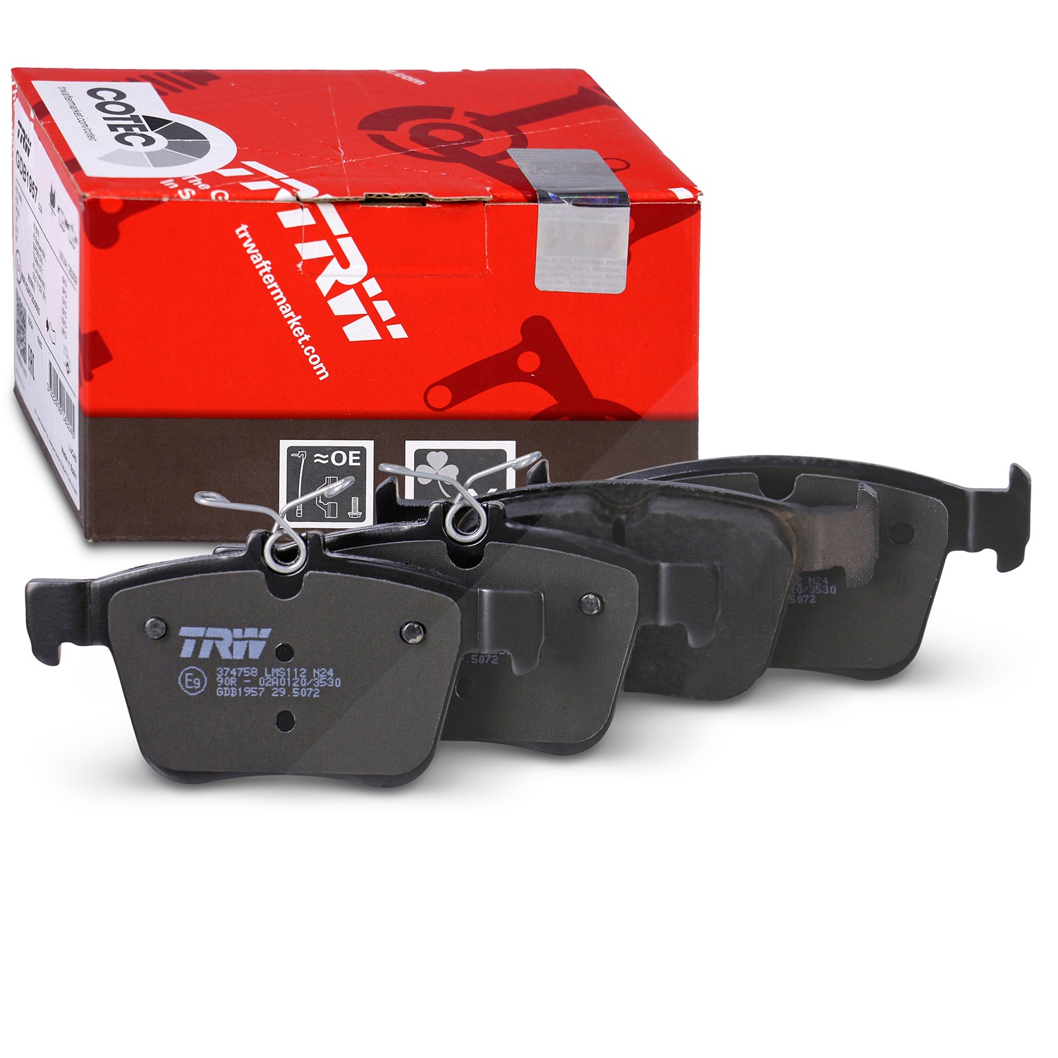 Trw Bremsbelagsatz hinten [Hersteller-Nr. GDB1957] für Seat, Skoda, VW, Audi, Cupra
