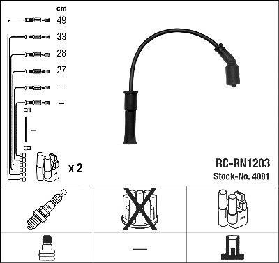 Ngk Zündleitungssatz [Hersteller-Nr. 4081] für Renault