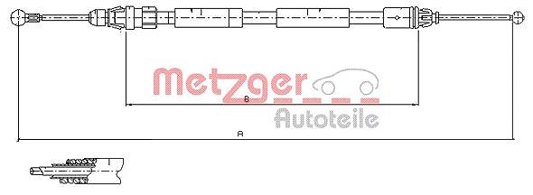 Metzger Autoteile Seilzug, Feststellbremse [Hersteller-Nr. 11.6808] für Renault, Nissan, Opel