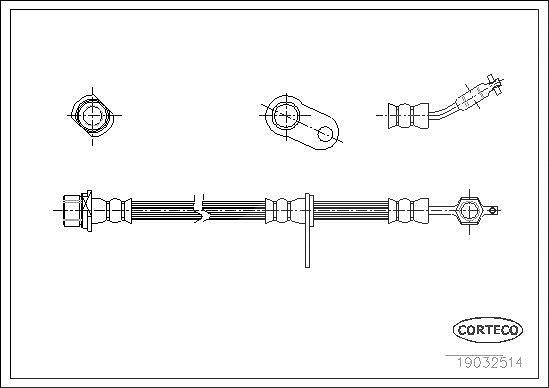 Corteco Bremsschlauch ERSTAUSRÜSTERQUALITÄT [Hersteller-Nr. 19032514] für Toyota
