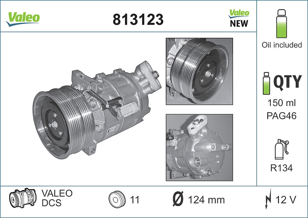 Valeo Kompressor, Klimaanlage [Hersteller-Nr. 813123] für Alfa Romeo