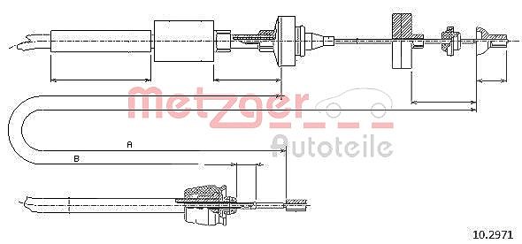 Metzger Autoteile Seilzug, Kupplungsbetätigung [Hersteller-Nr. 10.2971] für Renault