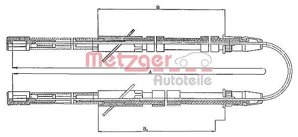 Metzger Autoteile Seilzug, Feststellbremse [Hersteller-Nr. 10.562] für Lada