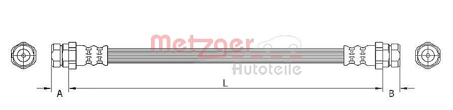 Metzger Autoteile Bremsschlauch [Hersteller-Nr. 4110634] für VW