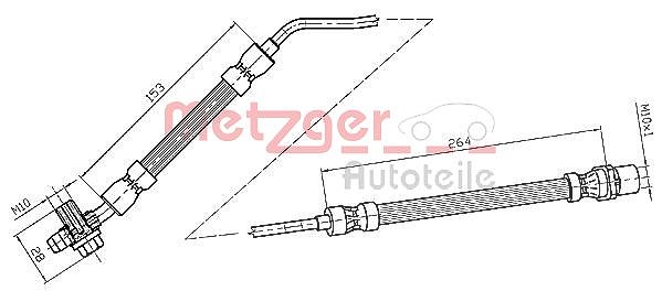 Metzger Autoteile Bremsschlauch [Hersteller-Nr. 4116217] für BMW