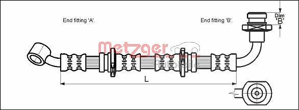 Metzger Autoteile Bremsschlauch [Hersteller-Nr. 4110071] für Suzuki