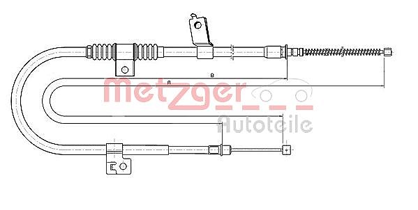 Metzger Autoteile Seilzug, Feststellbremse [Hersteller-Nr. 17.2291] für Peugeot, Citroën, Mitsubishi