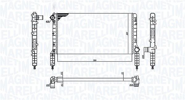 Magneti Marelli Kühler, Motorkühlung [Hersteller-Nr. 350213180000] für Fiat