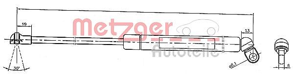 Metzger Autoteile Gasfeder, Koffer-/Laderaum [Hersteller-Nr. 2110376] für BMW