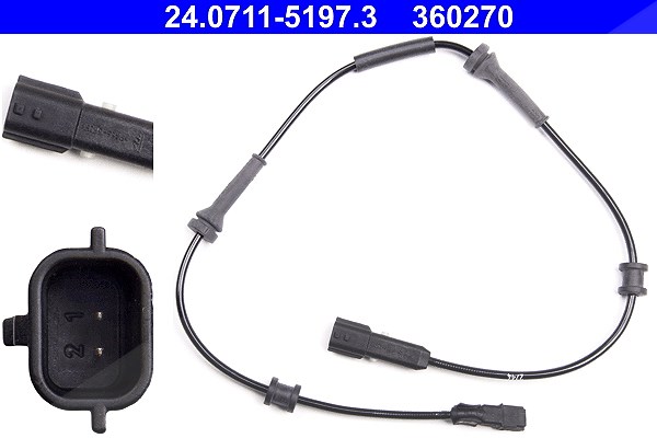 Ate Sensor, Raddrehzahl [Hersteller-Nr. 24.0711-5197.3] für Renault