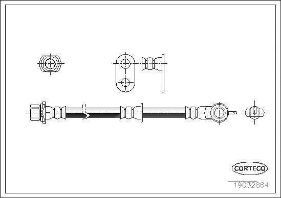 Corteco Bremsschlauch ERSTAUSRÜSTERQUALITÄT [Hersteller-Nr. 19032864] für Toyota