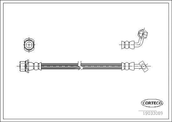 Corteco Bremsschlauch ERSTAUSRÜSTERQUALITÄT [Hersteller-Nr. 19033089] für Toyota