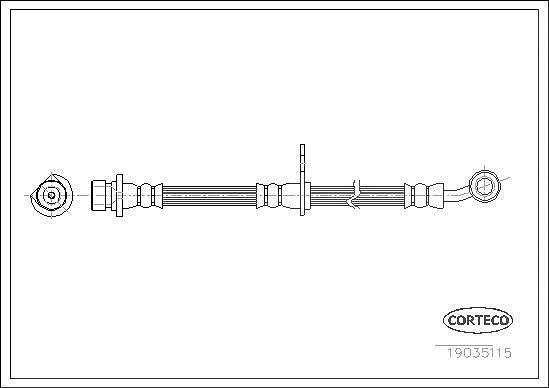 Corteco Bremsschlauch ERSTAUSRÜSTERQUALITÄT [Hersteller-Nr. 19035115] für Honda