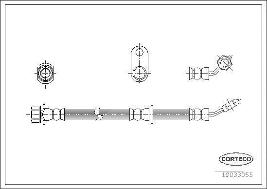 Corteco Bremsschlauch ERSTAUSRÜSTERQUALITÄT [Hersteller-Nr. 19033055] für Toyota