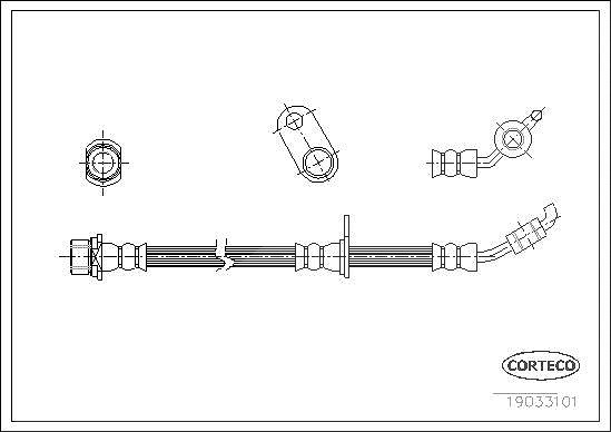 Corteco Bremsschlauch ERSTAUSRÜSTERQUALITÄT [Hersteller-Nr. 19033101] für Toyota
