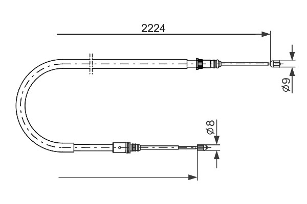 Bosch Seilzug, Feststellbremse [Hersteller-Nr. 1987482303] für Renault